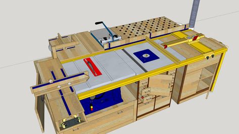 The Ultimate Wood Pride Workbench | 3D Warehouse Arbejdsplads Garage, Simple Workbench, Simple Workbench Plans, Work Shop Ideas, Garage Workbench Plans, Table Saw Workbench, Workbench Ideas, Woodworking Garage, Garage Workbench