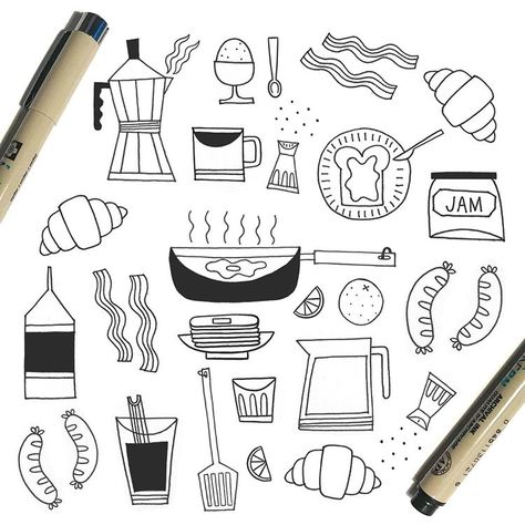 Brunch Doodle, Brunch Drawing, Brunch Illustration, Book Sketches, Drawing Food, Brunch Table, Lettering Inspiration, Hand Lettering Inspiration, Travel Drawing