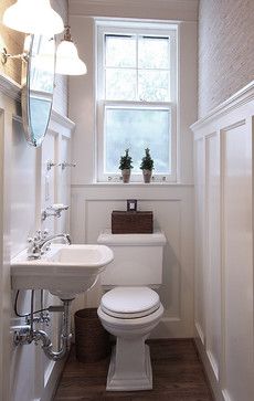 Small Powder Rooms, Bathrooms Renovations, Tiny Half Bath, Traditional Powder Room, Tiny Powder Rooms, Tiny Powder Room, Small Downstairs Toilet, Bathrooms Design, Tiny Bath