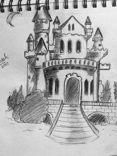 Castle sketch by me Middle Ages Castle Drawing, Castles Drawing Sketches, Fantasy Castle Drawing Easy, Fairytale Castle Drawing, Castle Drawing Sketches Easy, Castle Aesthetic Drawing, Castle Sketch Simple, How To Draw A Castle, Castle Drawing Sketches