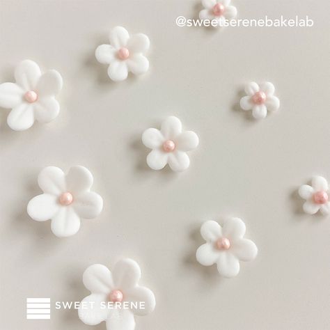 Edible Fondant Cherry Blossom Flower White/ Pink Decoration for Birthday Cake/ Cupcakes Topper Christmas, Xmas- Set of 12 by SweetSereneBakeLab on Etsy Birthday Cake Cupcakes, Wilton Fondant, Flower Cake Decorations, Cake Decorating With Fondant, Cupcake Birthday Cake, Pearl Decorations, Fondant Flowers, Sakura Flower, Cake Cupcakes