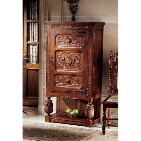 Gothic Revival Furniture, Armoire Design, Medieval Decor, Painting Wooden Furniture, White Furniture Living Room, Gothic Furniture, Gothic Revival, Gothic Design, Wooden Accessories