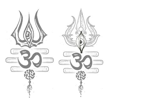 Trishul Tattoo Stencil, Om Trishul Tattoo Design, Trishul Armband Tattoo, Boodha Tattoo, Trishool Tattoo Designs, Shiva Tatoos, Gods Tattoo Designs, Inspirasi Tato, Geometrical Tattoo Design