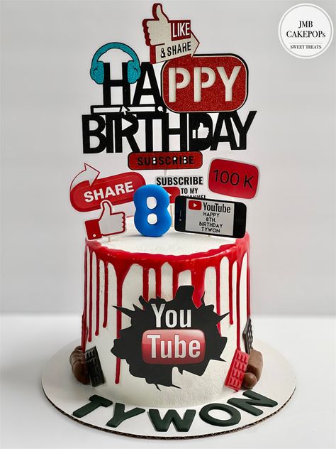 Youtube Birthday Party, Cakes For Twins, Youtube Cake, Youtube Birthday, Youtube Party, Candy Birthday Cakes, Cake Models, Candy Birthday, S Cake