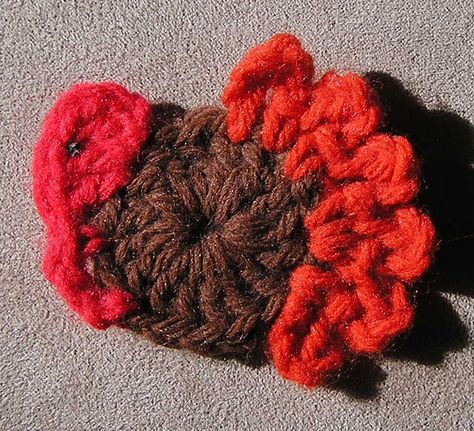 Free Crochet Turkey Pattern, Crochet Turkey Coaster Free Pattern, Fall Crochet Applique Patterns Free, Crochet Turkey Applique Free Pattern, Crochet Applique Patterns Free Animal, Crochet Turkey Applique, Crochet Mini Turkey, Thanksgiving Crochet Turkeys, Crocheted Socks