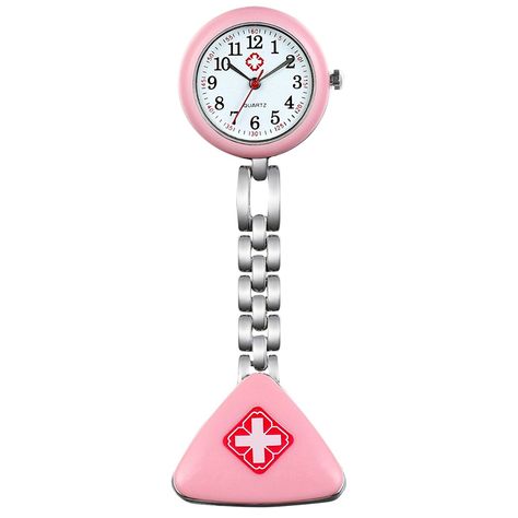 Lancardo Red Heart Shape Quartz Movement Nurse Brooch Triangle Listed Fob Tunic Pocket Watch (Pink) ** Awesome product. Click the image Doctor Stethoscope, Red Triangle, Cute Lanyards, Nurse Watch, Cartoon Clip, Unique Women, Knit Shrug, Medical Doctor, Fob Watch