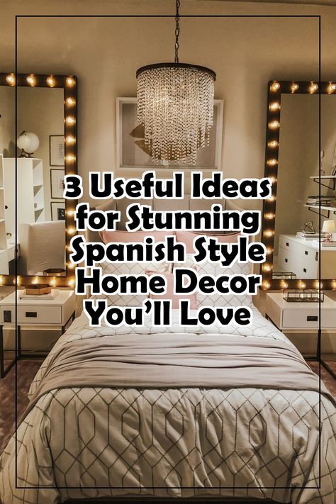 Transform your living space with our top 3 useful ideas for stunning Spanish style home decor. Embrace vibrant colors, intricate patterns, and rustic elements that capture the essence of Spanish charm. From bold tile designs to elegant wrought iron accents, discover how to infuse warmth and character into your home. Whether you're redecorating or starting fresh, these tips will inspire you to create a cozy, inviting atmosphere that reflects your unique style. Spanish Style Decorating Ideas, Spanish Style Home Decor, Spanish Style Decor, Bold Tile, Spanish Home Decor, Starting Fresh, Useful Ideas, Iron Accents, Spanish Style Home