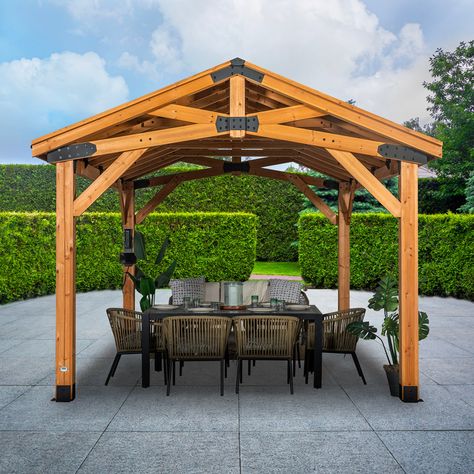 Wooden garden gazebo