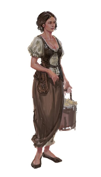 Female Human Commoner - Pathfinder PFRPG DND D&D 3.5 5th ed d20 fantasy Heroic Fantasy, Dungeons And Dragons Characters, Female Human, Fantasy Concept Art, Warhammer Fantasy, Arte Fantasy, Fantasy Rpg, Female Character Design, Medieval Fantasy