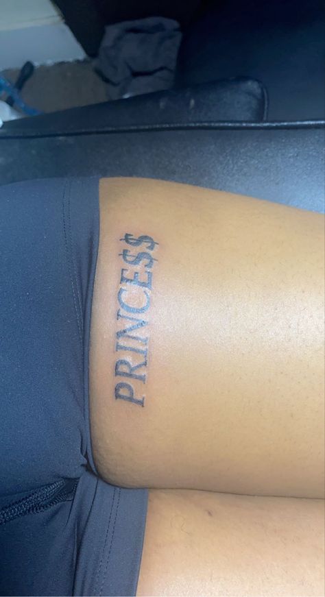 Prince$$ Money Tattoos Women, Leg Tattoo Placement Ideas, First Tatoos Idea, Under Cheek Tattoo, Boujee Tattoos For Women, Tattoo Ideas Black Women, Tato Grunge, Tattoo Ideas Black, Hand Tattoos For Girls