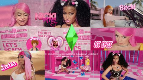 Nicki Minaj Sims 4 Loading Screen, Barbie World Nicki Minaj, Sim4 Mods, Sims 4 Cc Links, Sims 4 Loading Screen, Loading Screen, Ice Spice, Ice And Spice, Barbie World