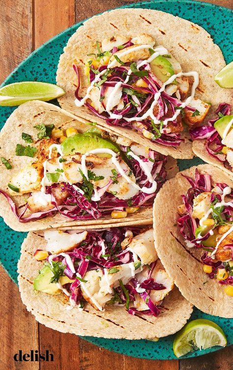 This Is The Only Fish Taco Recipe You'll Ever NeedDelish Easy Fish Taco Recipe, Easy Fish Tacos, Easy Taco Recipes, Fish Tacos Recipe, Fish Taco, Taco Pizza, Taco Dip, Taco Pasta, Taco Recipe