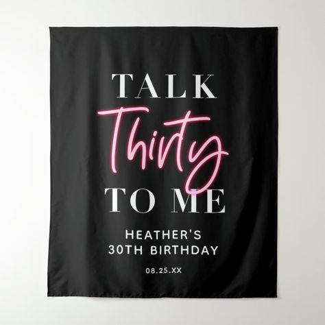 Talk 30 To Me 30th Birthday Party Backdrop - Birthday Decoration Talk 30 To Me Birthday Party, Talk Thirty To Me Birthday Theme, Talk 30 To Me, 30th Birthday Favors, Rich House, Talk Thirty To Me, 30th Birthday Banner, 30th Birthday Party Invitations, Milestone Birthday Party