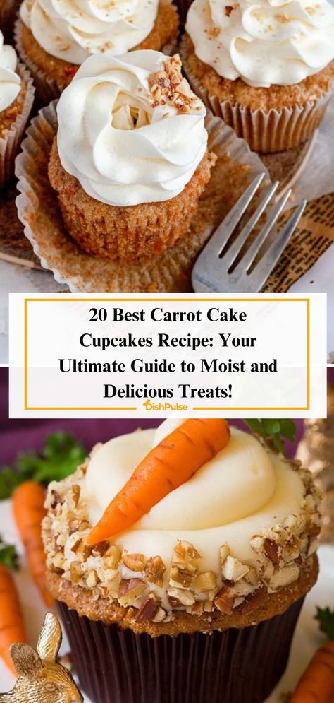 Discover moist and delicious treats with the 20 Best Carrot Cake Cupcakes Recipe! Your ultimate guide to indulgence awaits, bite by bite. 🥕🍰 


#DishPulse #CarrotCakeCraze #CupcakeCravings #BakingInspiration #HomemadeGoodness #DessertDelights #SweetTreats Gourmet Carrot Cake Cupcakes, Carrot Cake Mini Muffins, Carrot Cake Recipe Cupcakes, Carrot Cake Recipe With Buttermilk, Best Carrot Cake Cupcake Recipe, Carrot Cake Cheesecake Cupcakes, Mini Carrot Cake Cupcakes, Moist Carrot Cake Cupcakes, Easy Carrot Cake Cupcakes