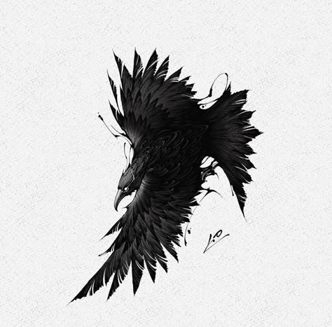 Crow Tattoo For Men, Black Crow Tattoos, Loki Tattoo, Rabe Tattoo, Crow Tattoo Design, Black Bird Tattoo, Crow Tattoo, Norse Tattoo, Raven Tattoo