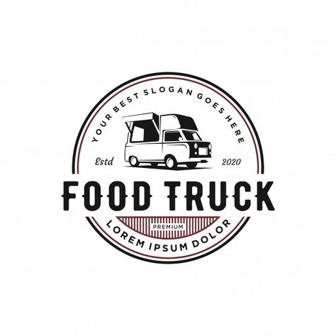 Foodtrucks Ideas Design, Logo Design For Restaurant, Vintage Food Truck, Truck Logo Design, Food Truck Design Logo, Food Truck Logo, Food Delivery Logo, Foodtrucks Ideas, Food Typography