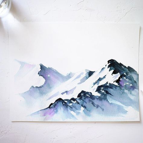 Mountains Watercolor, Watercolor Pencil Art, Let's Make Art, Watercolor Kit, Watercolour Inspiration, Watercolor Projects, Watercolor Mountains, Landscape Art Painting, 수채화 그림