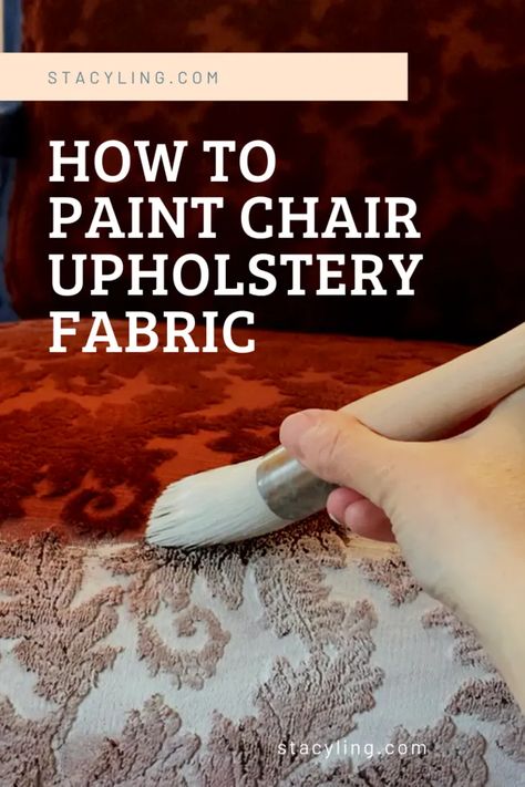 Paint Chair Fabric, Antique Chair Makeover, Painting Upholstery Fabric, Chalk Paint Fabric, How To Paint Fabric, Chair Upholstery Fabric, Painting Upholstered Furniture, Painting Fabric Chairs, Painting Fabric Furniture