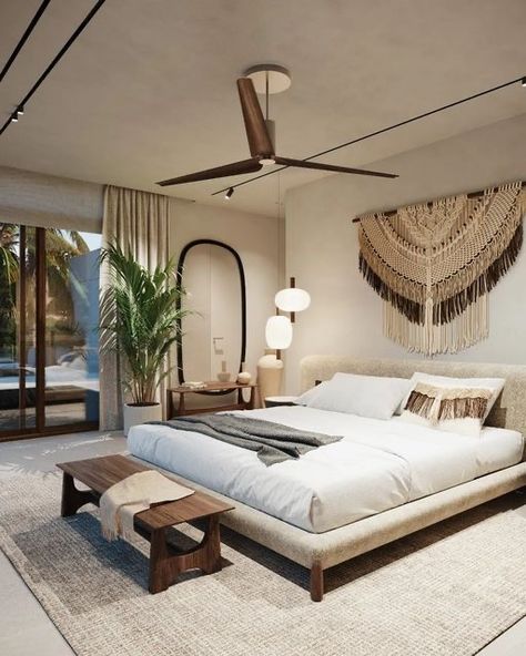 Bnb Decor, Casa Cook Hotel, Bali Bedroom, King Size Bed Designs, Mediterranean Bedroom, Bali Style Home, Double Bed Designs, Zen Bedroom, Bad Inspiration