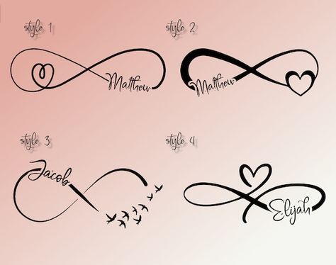 Infinity Name Tattoo, Forever Symbol, Heart Tattoo Wrist, Tattoo Tiny, Infinity Tattoo Designs, Tiny Wrist Tattoos, Daughter Tattoo, Heart Couple, Tattoo Temporary