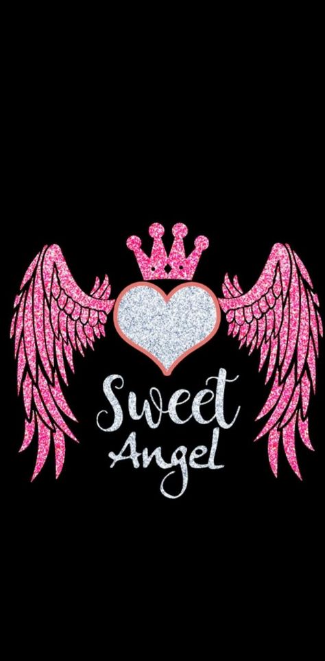 Pink Queen Wallpaper, Wings Wallpaper, Queens Wallpaper, Angel Wallpaper, Bling Wallpaper, Heart With Wings, Funny Phone Wallpaper, Iphone Wallpaper Girly