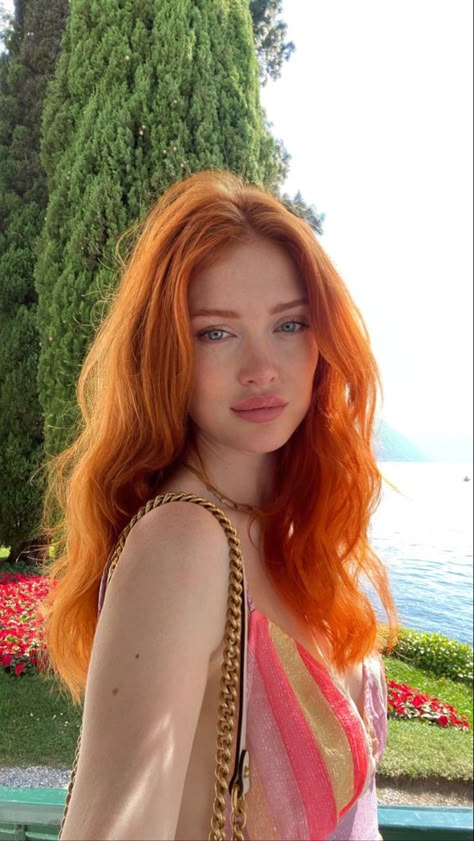 Tan Redhead, Tan Ginger, Red Hair With Bangs, Michelle Instagram, Ginger Models, I Love Redheads, Red Hair Inspo, Pretty Redhead, Red Haired Beauty