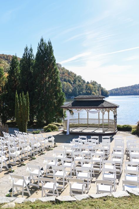 Lake Lure Wedding, Outdoor Wedding Gazebo, Mountain Lake Wedding, Outdoor Mountain Wedding, Wedding Gazebo, Lake Lure, Gazebo Wedding, Lakeside Wedding, Summer Lake