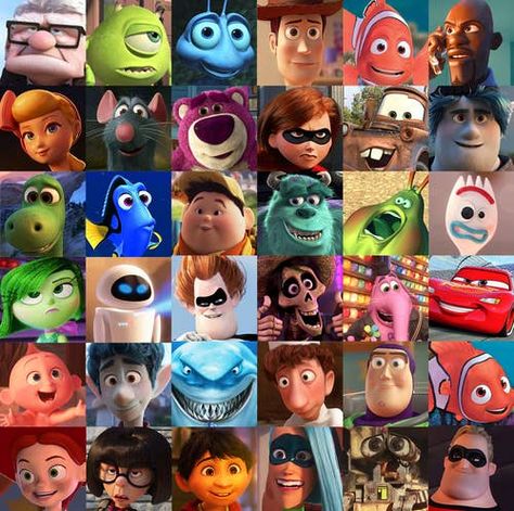 Pixar Movie Characters, Cute Pixar Characters, Best Characters In Movies, Popular Disney Characters, Animation Movie Characters, Drawing Ideas Movie Characters, Animated Characters From Movies, Up Characters Pixar, Popular Movie Characters