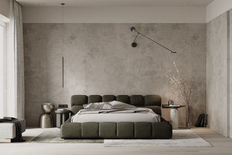 Concrete Walls, Dekorasi Kamar Tidur, Bedroom Decor Design, Bedroom Bed Design, Minimalism Interior, Architecture Interior Design, Home Room Design, Bedroom Styles, Minimalist Bedroom