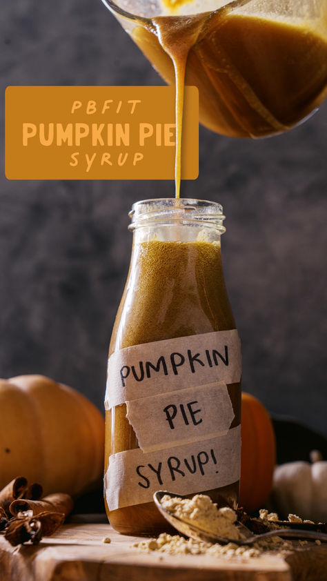 Drizzle into fall with this absolutely delicious PBfit Pumpkin Pie Syrup 🎃🍁 Comfort Drinks, Pumpkin Spice Syrup Recipe, Homemade Pumpkin Spice Syrup, Pumpkin Pie Syrup, Coffee Pancakes, Flavoured Coffee, Coffee Syrups, Diy Pumpkin Spice, Homemade Pumpkin Spice Latte