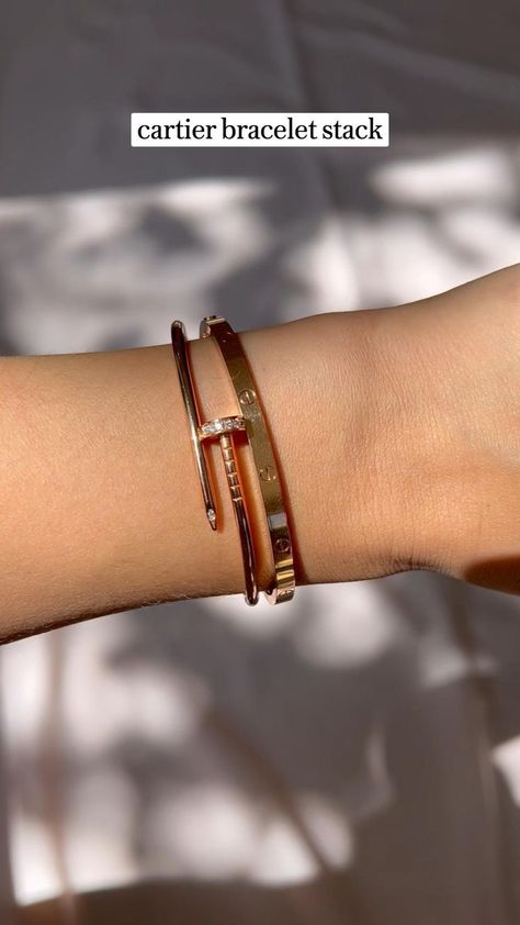 Bracelet Stack Cartier, Cartier Bracelet Stack, Cartier Love Bracelet Diamond, Cartier Nail Bracelet, Cartier Love Bangle, Cartier Bangle, Bracelets Stacked, Gold Bracelets Stacked, Rose Gold Wedding Jewelry