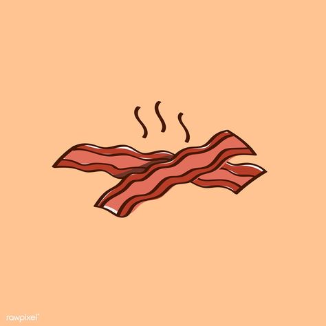 Hand drawn fried slice of bacons vector | free image by rawpixel.com Bacon Illustration, Bacon Drawing, Bacon Recipes For Dinner, Bacon Art, Bacon Wrapped Pork, Green Beans With Bacon, Burger Menu, Bacon Brussel Sprouts, Baked Bacon