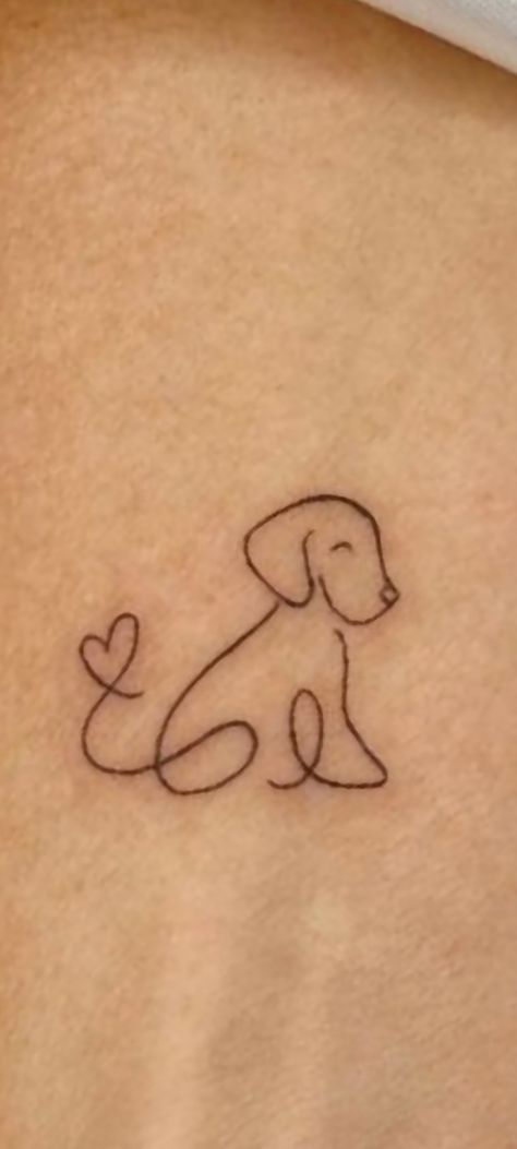 Tattoo Idea For Dog Lover, Simple Pawprint Tattoo, Small Puppy Tattoo, Behind The Ear Paw Print Tattoo, Mini Tats Dog, Minimal Dog Tattoo Ideas, Dog Tattoo Ideas Memorial Simple, Small Tattoos For Dog Lovers, Tiny Dog Tattoo Minimalist