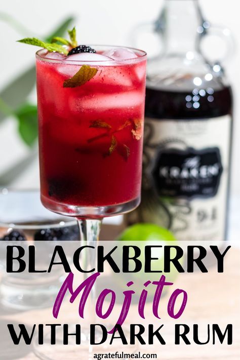 Blackberry Mojito Recipe, Dark Rum Drinks, Mojito Recipe Pitcher, Berry Mojito, Best Mojito Recipe, Dark Rum Cocktails, Blackberry Mojito, Vodka Mojito, Recipes Winter