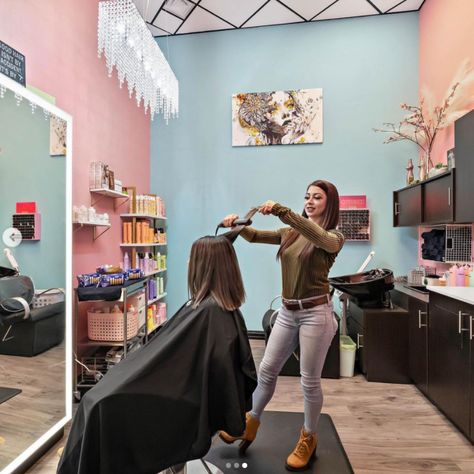 Salon Goals, Mobile Hair Salon, My Salon Suite, Business Hair, Makeup Studio Decor, Running Your Own Business, Beauty Salon Posters, Home Hair Salons, Beauty Room Salon