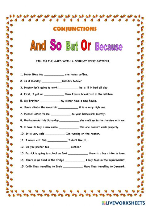 Conjunction Worksheet For Grade 2, Fanboys Conjunctions Activities, Conjunctions Worksheet For Grade 1, Conjunctions Worksheet Grade 3, So Because Worksheet, Linking Words Worksheets, Conjunction Worksheet, English Conversation Worksheets, Conjunctions Activities