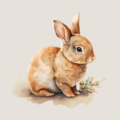 Rabbit Png, Bunny Watercolor, Bunny Painting, Rabbit Painting, Background Background, Animal Clipart, Small Paintings, Animals Images, Watercolor Animals