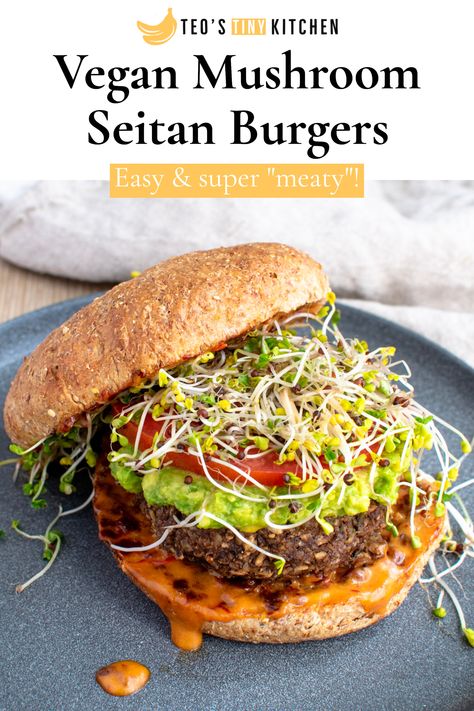 Seitan Burger Recipe, Coconut Flour Cake Recipes, Seitan Burger, Homemade Seitan, Vegan Meat Recipe, Meatless Burgers, Seitan Recipes, Veggie Patties, Plant Based Burgers