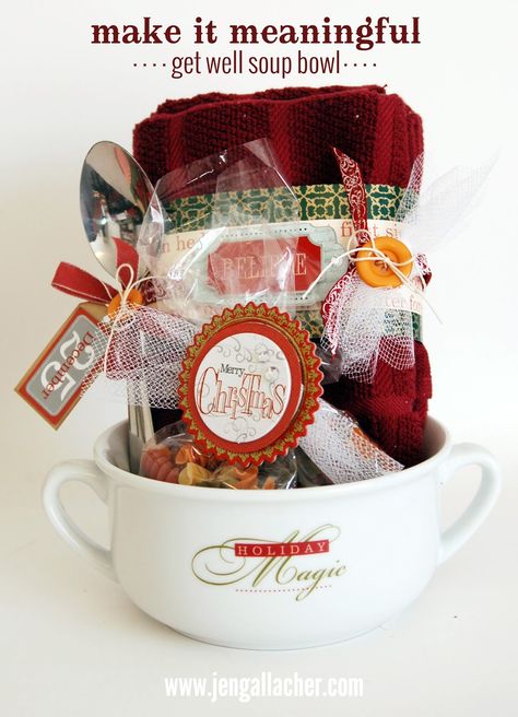 In-site-full: Make It Meaningful: Get Well Soup Bowl Gift by Jen Gallacher Bowl Gift Ideas, Get Well Soup, Soup Gifts, Christmas Soup, Dyi Gifts, Church Ministry, Vintage Stockings, Get Well Gifts, Crafty Gifts