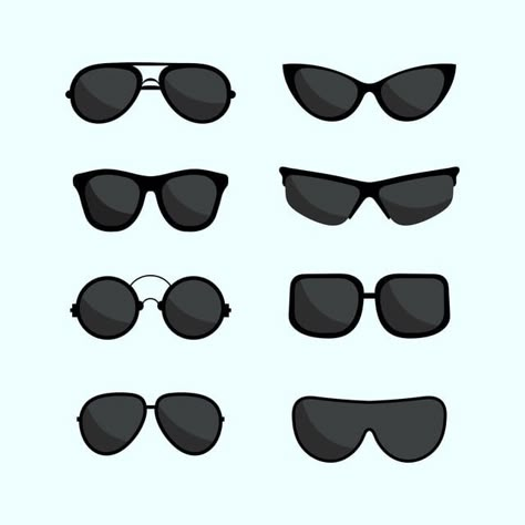 Sunglass Drawing, Sunglasses Drawing Reference, Sunglasses Reference, Draw Glasses, Inspo Reference, Sunglasses Drawing, How To Draw Glasses, Sunglasses Clipart, Sunglasses Vector