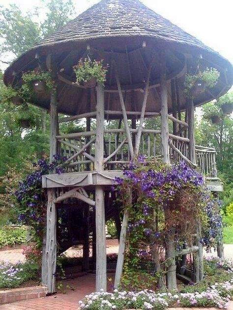 Two story gazebo, love it! Building A Pergola, Backyard Gazebo, Pergola Attached To House, Gazebo Pergola, Garden Gazebo, Garden Structures, Garden Gates, Design Case, Outdoor Projects