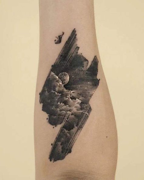 Realistic Cloud Tattoo, Cloud Tattoo Design, Sky Tattoo, Tattoo Abstract, Sky Tattoos, Realistic Tattoo Sleeve, Epic Tattoo, Cloud Tattoo, Small Arm Tattoos