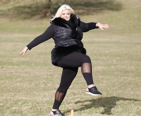 Slimmed-down Gemma Collins works up a sweat in skintight gym leggings and fur-lines gilet on gruelling park workout Gemma Collins, Park Workout, Icons Party, Holy Trinity, Gym Leggings, Ex Boyfriend, How To Slim Down, Fancy Dress, The Help