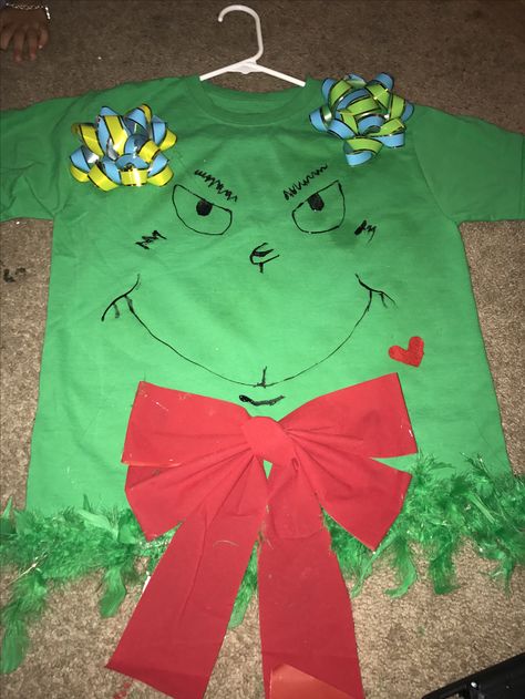 Diy Grinch Shirt Ideas, Homemade Grinch Shirt, Grinch Hoodie Diy, Diy Grinch Shirts For Kids, Diy Grinch Shirt, Kids Christmas Grinch Shirts, Toddler Grinch Shirt, What Up Grinches Shirt, Grinch Costumes