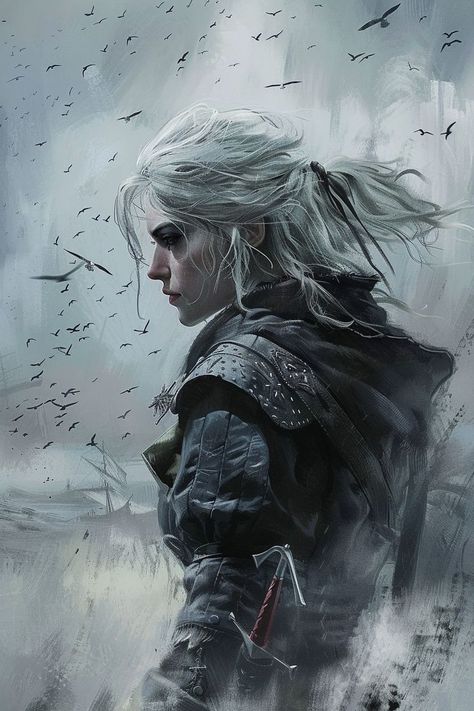 Witcher Game Art, Witcher Ciri Art, Ciri Witcher Wallpapers, Ciri Witcher Art, Ciri Wallpaper, Geralt Art, Female Witcher, Ciri Fanart, Cirilla Witcher