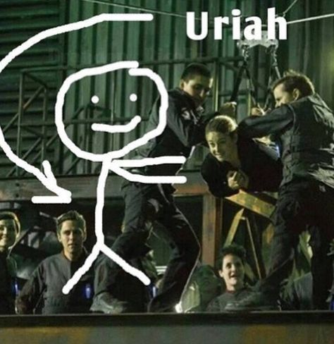 Lol, yeah Uriah!!! #DIVERGENT Divergent Uriah, Uriah Divergent, Divergent Humor, Divergent Jokes, Divergent Memes, Insurgent Quotes, Divergent Book, Divergent Movie, Divergent Fandom