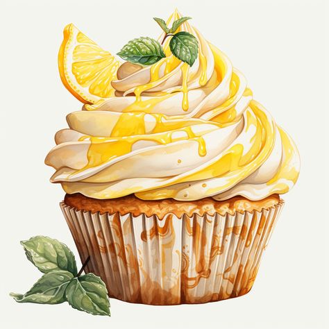 Dessert Painting, Cupcakes Illustration, Watercolor Dessert Painting, Watercolor Cupcake, Cupcakes Art Drawing, Cupcake Watercolor, Cupcakes Watercolor, Cupcakes Painting, Paintings Of Cupcakes