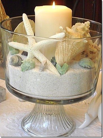 Strand Decor, Deco Marine, Beach Candle, Summer Deco, Sand And Sea, Nautical Bathrooms, Sea Shell Decor, Beachy Decor, Beach Cottage Decor