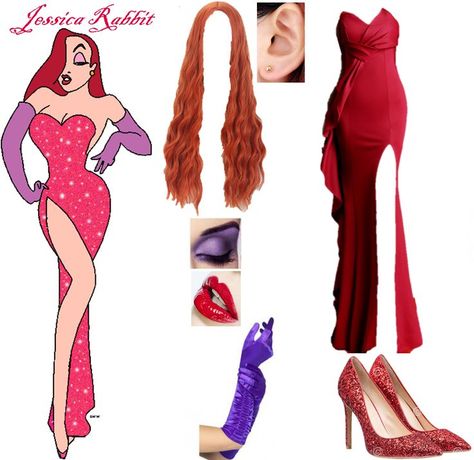 Jessica Rabbit Cosplay, Rabbit Cosplay, Rabbit Clothes, Cosplay Clothes, Lilly Pulitzer Outfits, Jessica Rabbit, Cutout Bodysuit, Disney Character, Cosplay Outfits