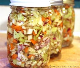 Cooking With Mary and Friends: Pickled Cabbage Slaw Canning Coleslaw, Canned Coleslaw, Canning Cabbage Recipes, Pickled Cabbage Slaw, Canning Cabbage, Pickles Tomatoes, Canning Pickles Recipe, Pickled Sausage, Cabbage Slaw Recipes